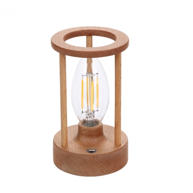 New Design Rechargeable Cordless LED Table Lamp Wooden Desk Light withTouch Sensor